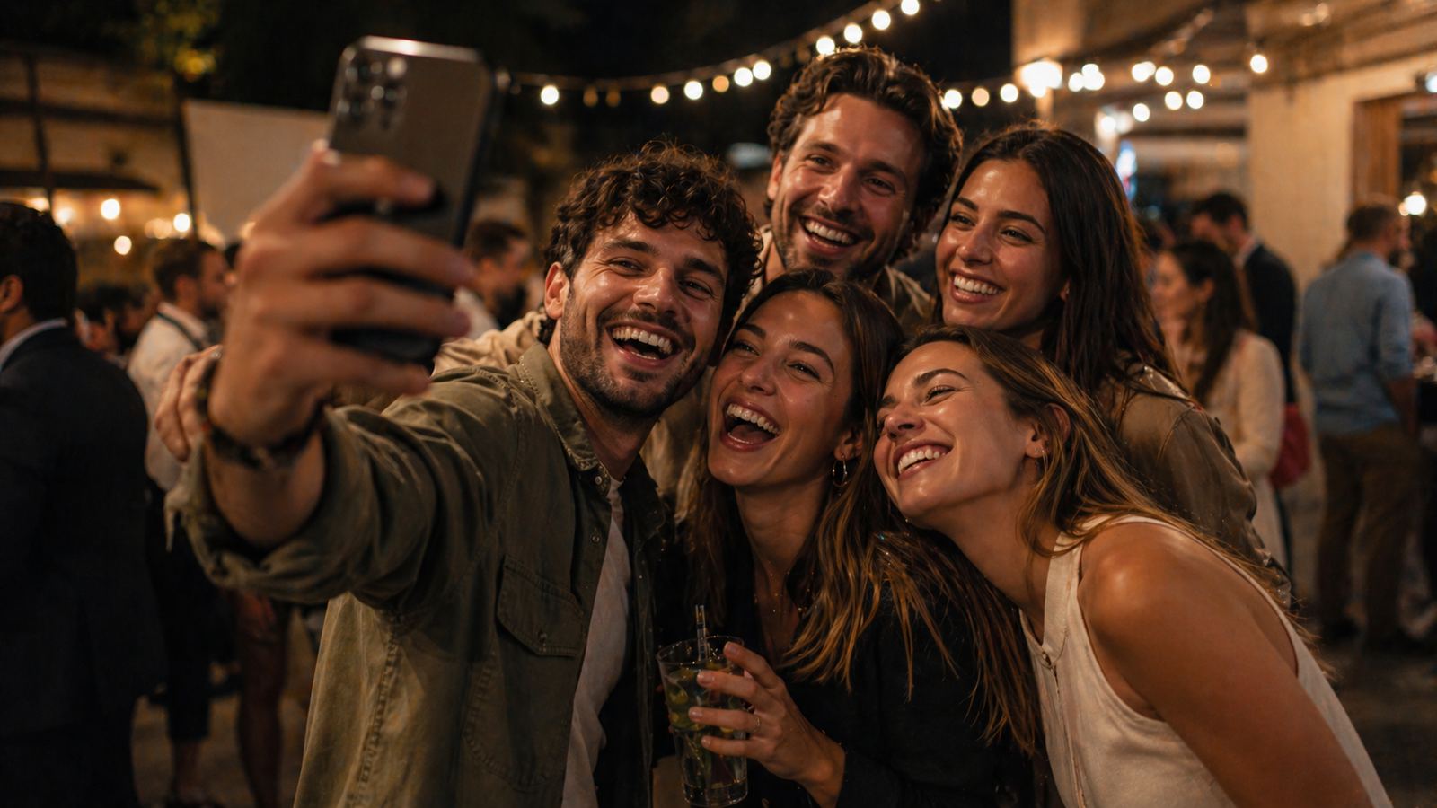 A mobile gallery showing event photos and videos